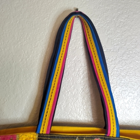 Laurel Burch Sun N Sand Fantastic Feline Totem Tote Bag Purse Handbag Cats Color - Picture 4 of 9